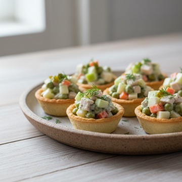 Оливье с копченой курицей и свежим яблоком